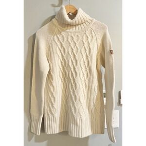 Fjall Raven Sweater Ovik Cable Knit Roll Neck Wool Pullover Women's Small New‎